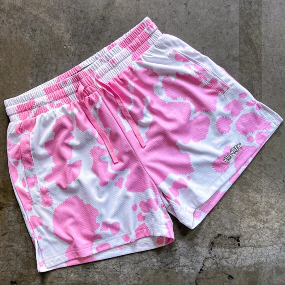 KILL CREW MOO THAI SHORTS (MID THIGH CUT) - PINK COW